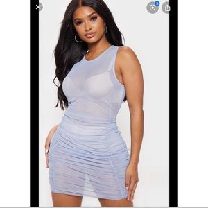Pretty Little Thing Sheer Blue Dress